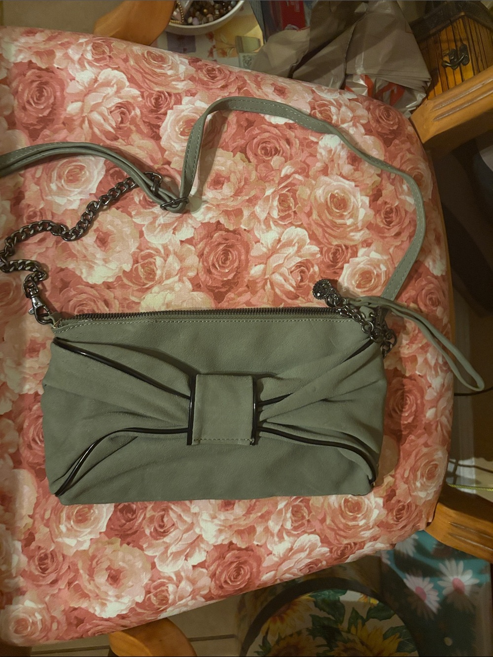 Jessica Simpson Olive Green Bow-Front Crossbody